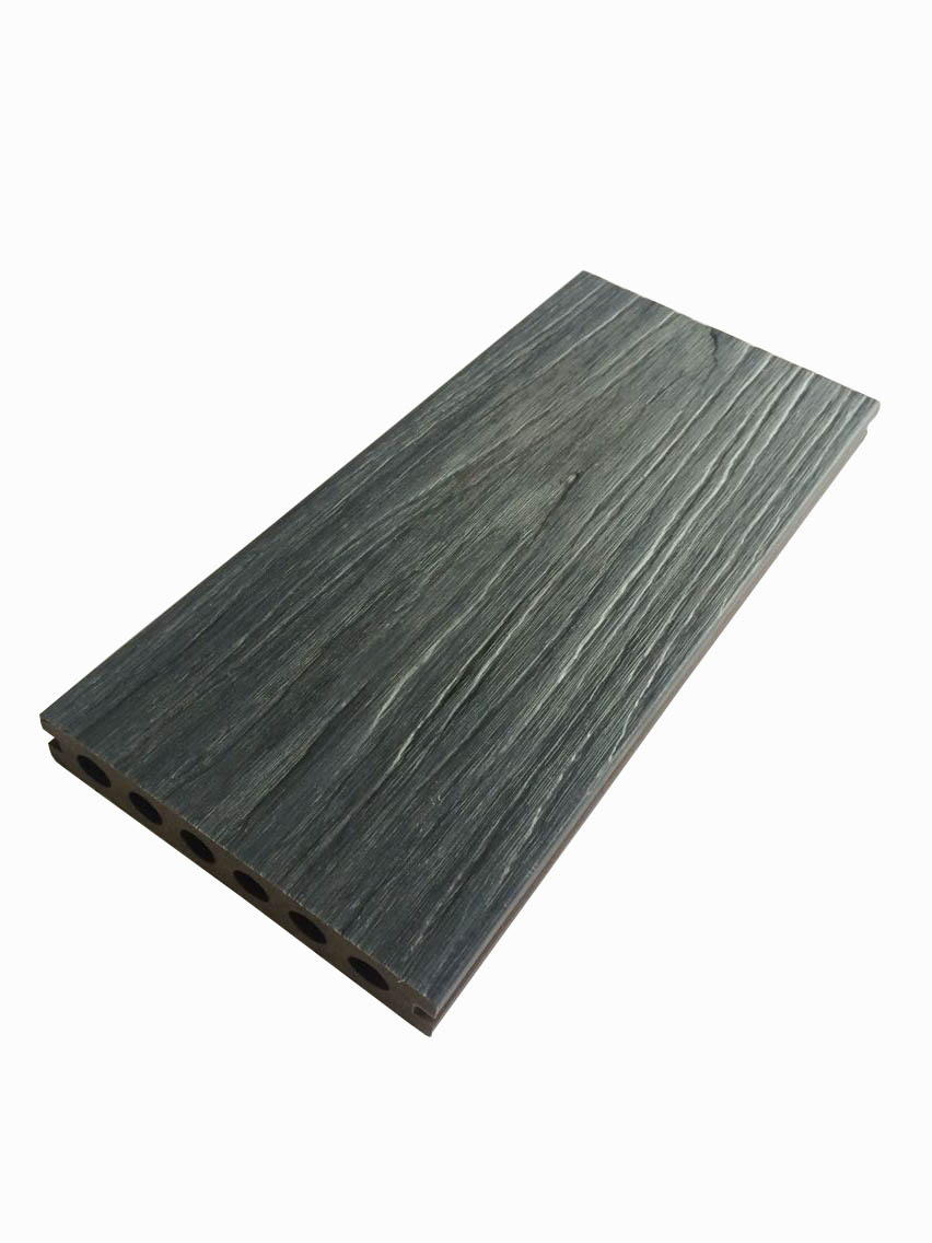 En relieve con una plataforma compuesta de WPC de grano de madera especial